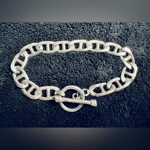 Mens Silver, 38 gram, .925 Mariner chain link bracelet, 11mm wide, 8 1/2” long.